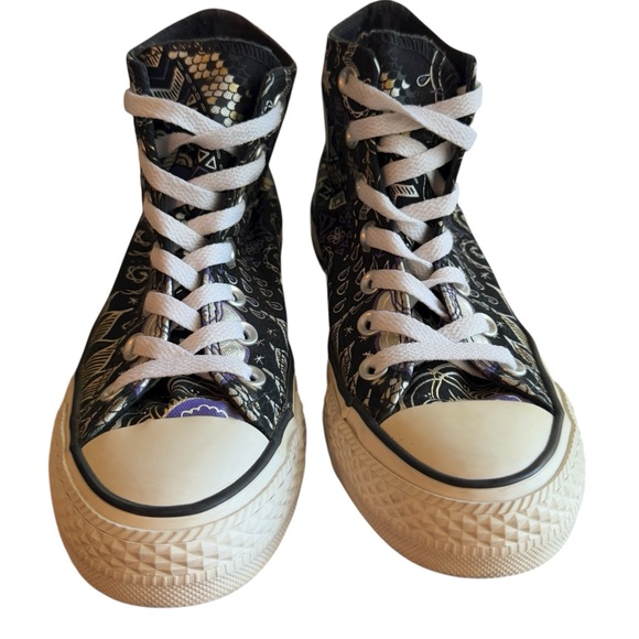 Converse All Star High Top Shoes Black/Electric Purple/White Women's 6 - Picture 2 of 8